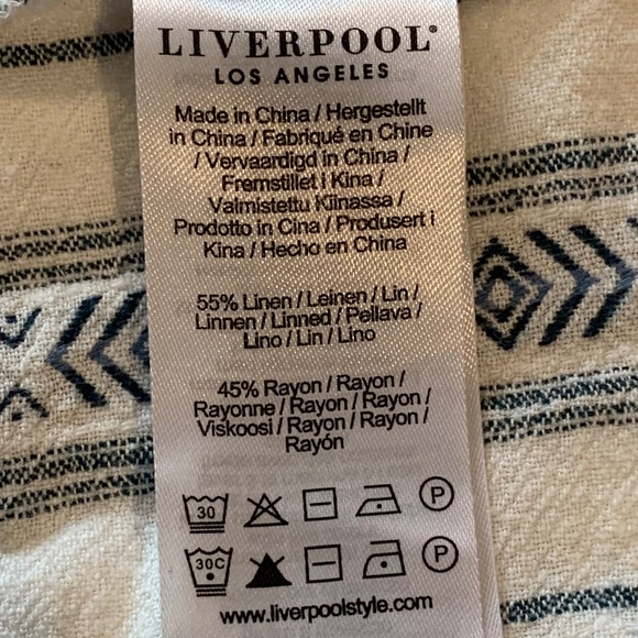 EUC - Liverpool - Button Down Blouse - White/Blue Stripe - XL - Picture 5 of 9